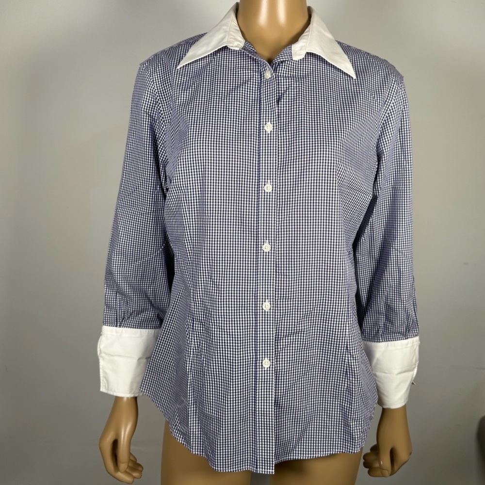 Brooks Brothers 346 Women’s Size 12 Fitted Non-Iron Gingham Pattern Shirt